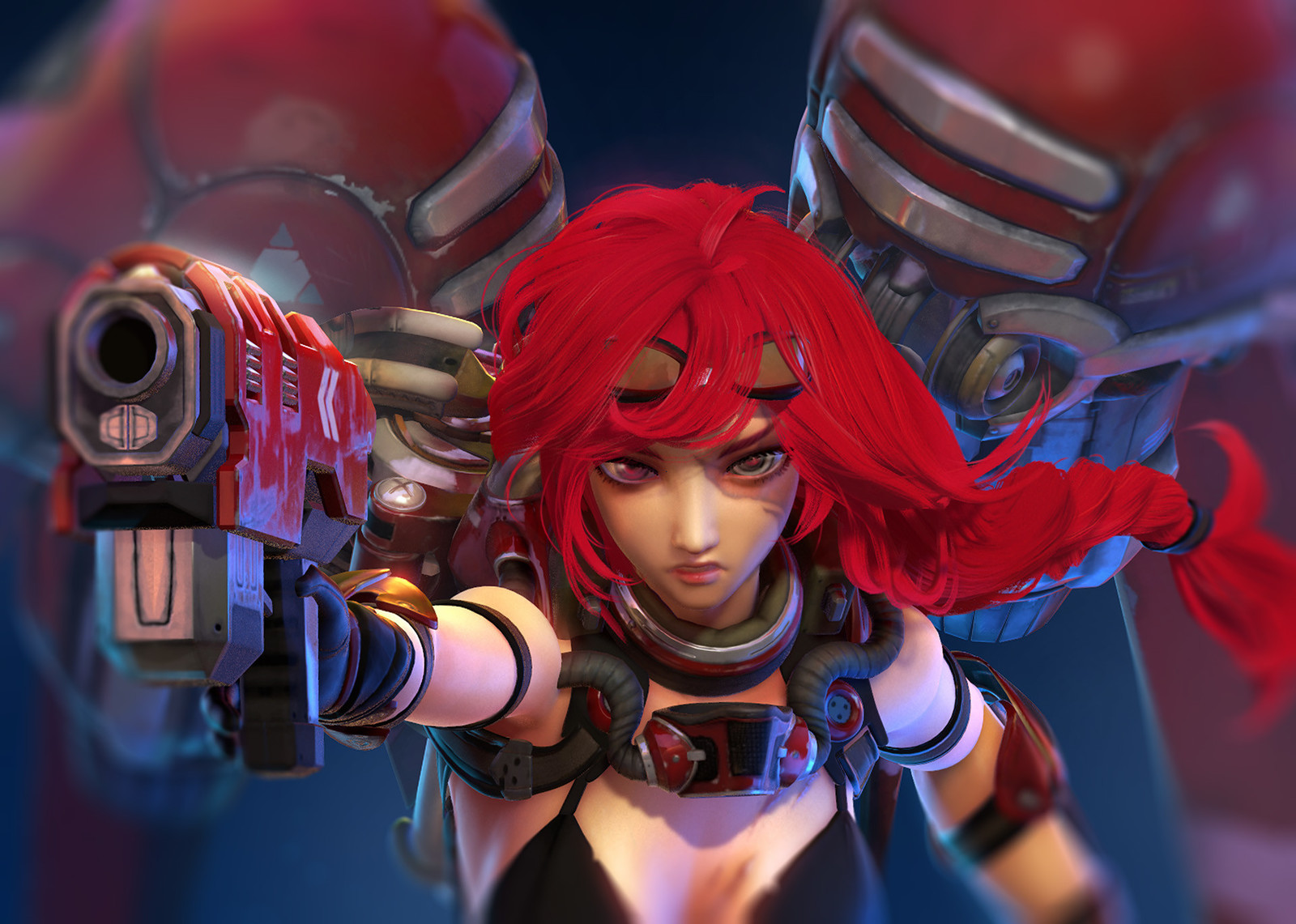 Reaper 3D Model: Rule 63 - Starcraft, Starcraft 2, Art, 3D, 3D modeling, Rule 63, Terran, Longpost