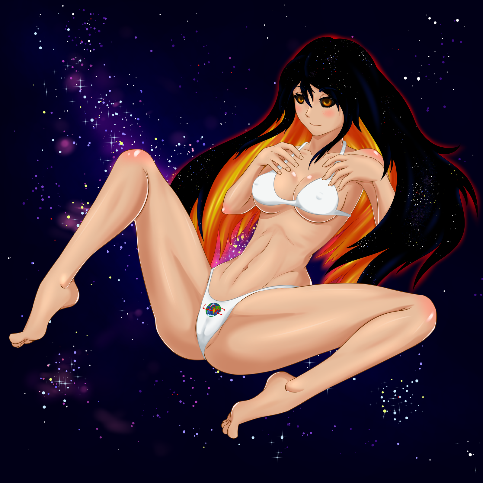 Black Hole-chan - NSFW, My, Cabbbriolet, Anime art, Black Hole-chan, , Etty