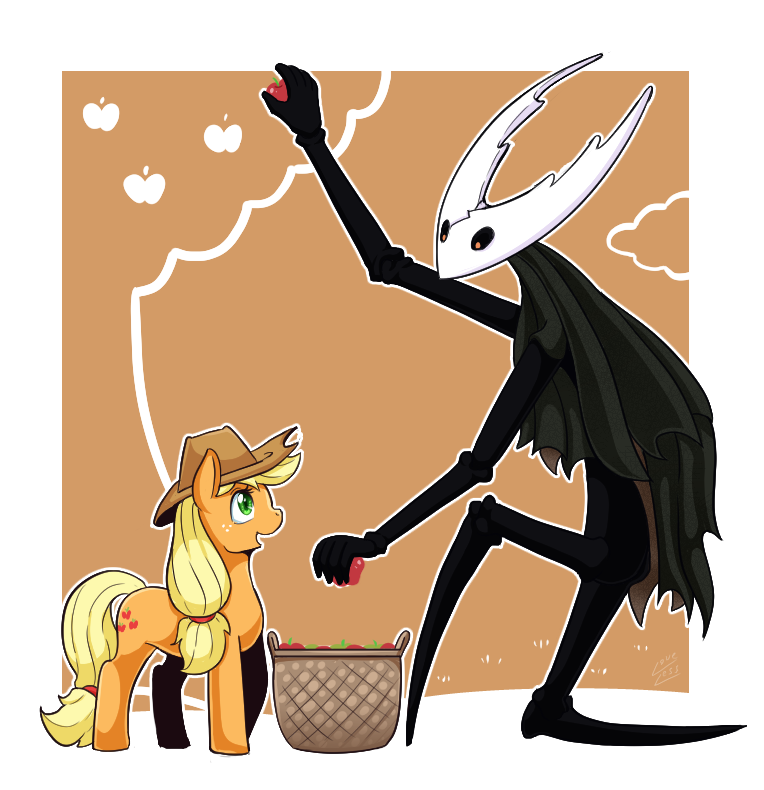 Assistant - My little pony, Crossover, Hollow knight, Applejack, Art, Vavacung