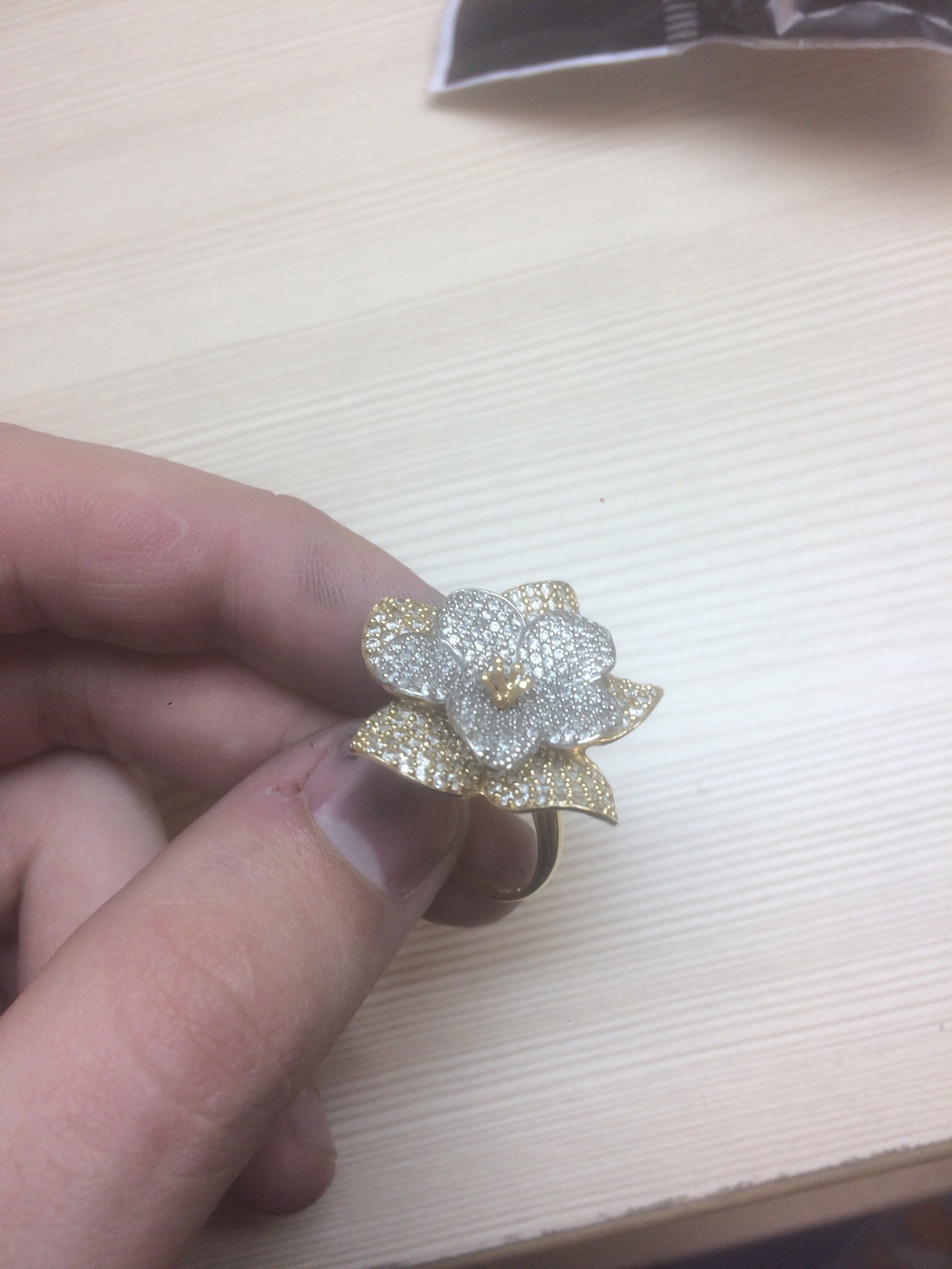 Ring Flower - My, Ring, Inlay, With your own hands, Jeweler, Needlework without process, Color correction, Longpost