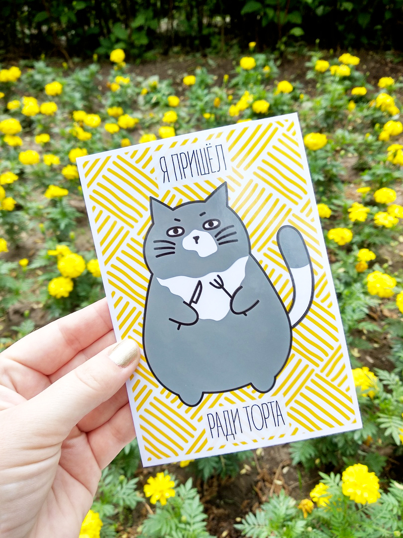 Postcards #6 - My, cat, Postcard, Illustrations, Longpost