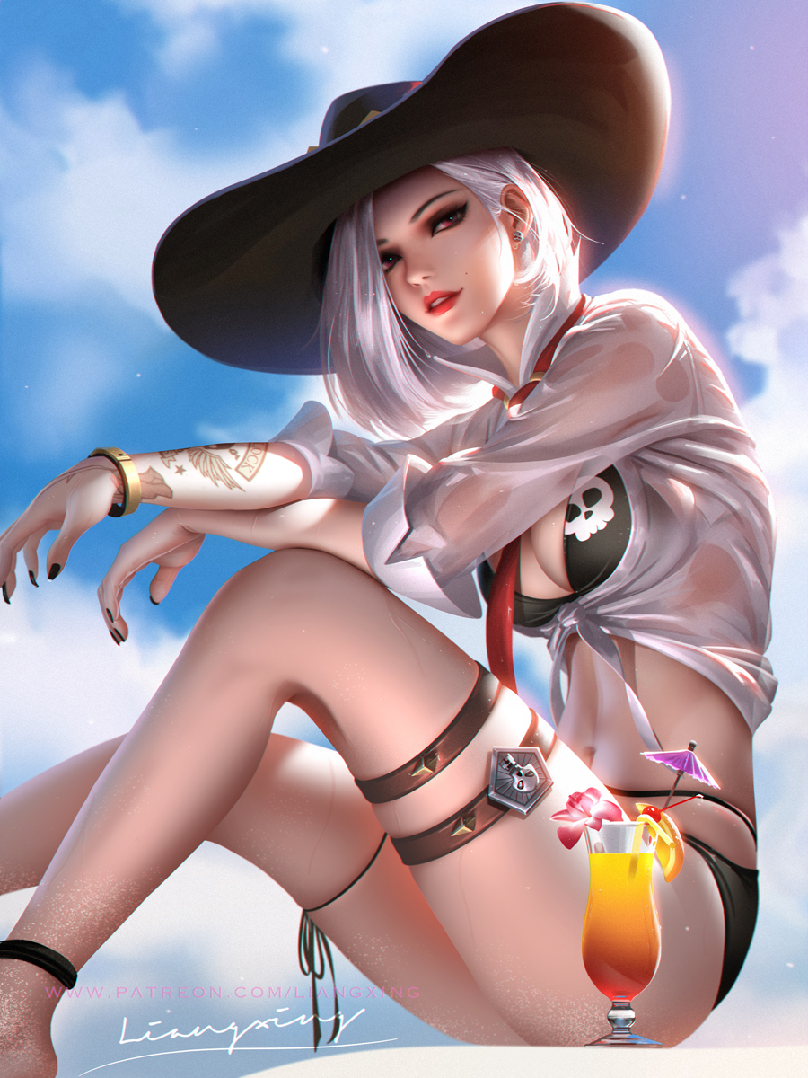 Ashe - Game Art, Арт, Overwatch, Ashe, Liang Xing