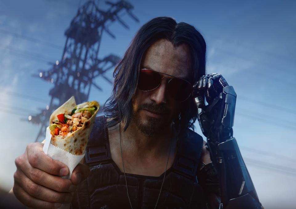 Someone had to do it - Photoshop, Shawarma, Keanu Reeves, Cyberpunk 2077, Johnny Silverhand