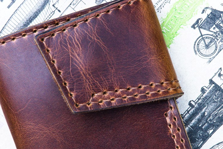 Men's wallet. - My, Leather craft, Needlework without process, Wallet, Leather, Longpost