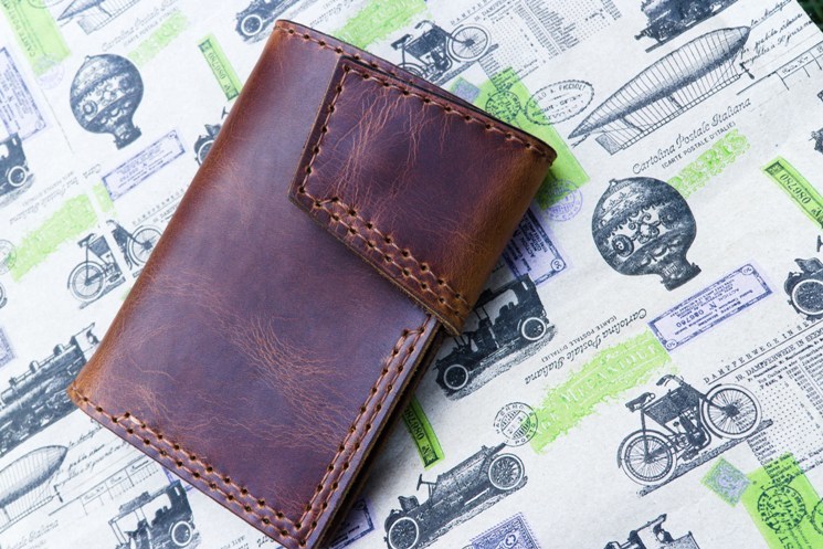 Men's wallet. - My, Leather craft, Needlework without process, Wallet, Leather, Longpost