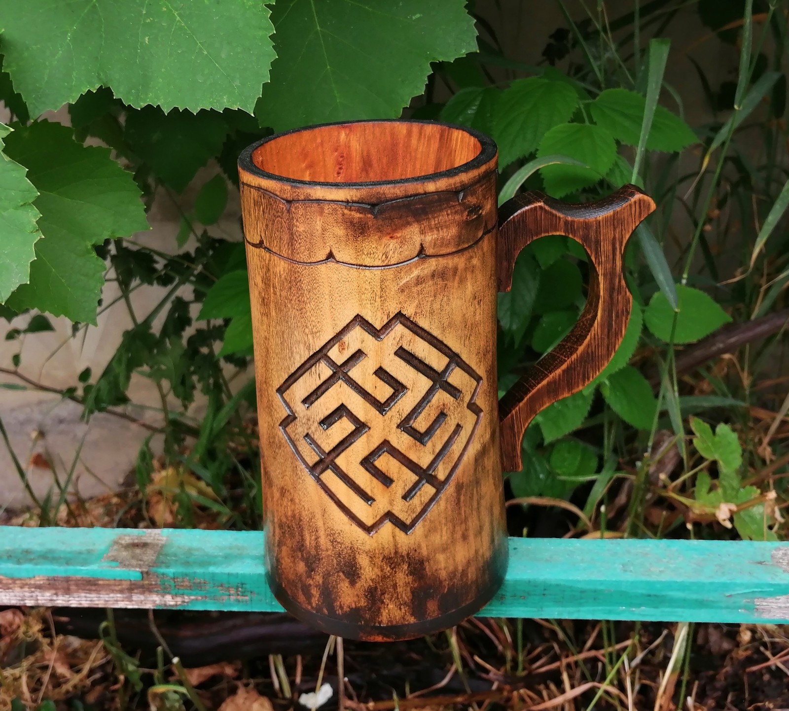 Willow mug Solar symbols - My, Wood carving, Beer mug, Slavic mythology, Handmade, Longpost