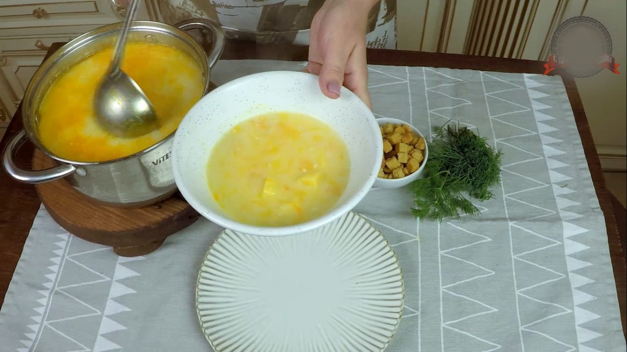 Soup Cheese Ushitsa with shrimps - My, With grandfather at lunch, Shrimps, Recipe, Soup, Video, Longpost