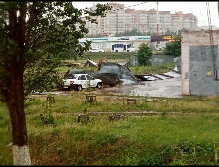 Понедельник-день тяжелый. - Моё, Альметьевск, Гроза, Ураган, Видео, Длиннопост, Татарстан