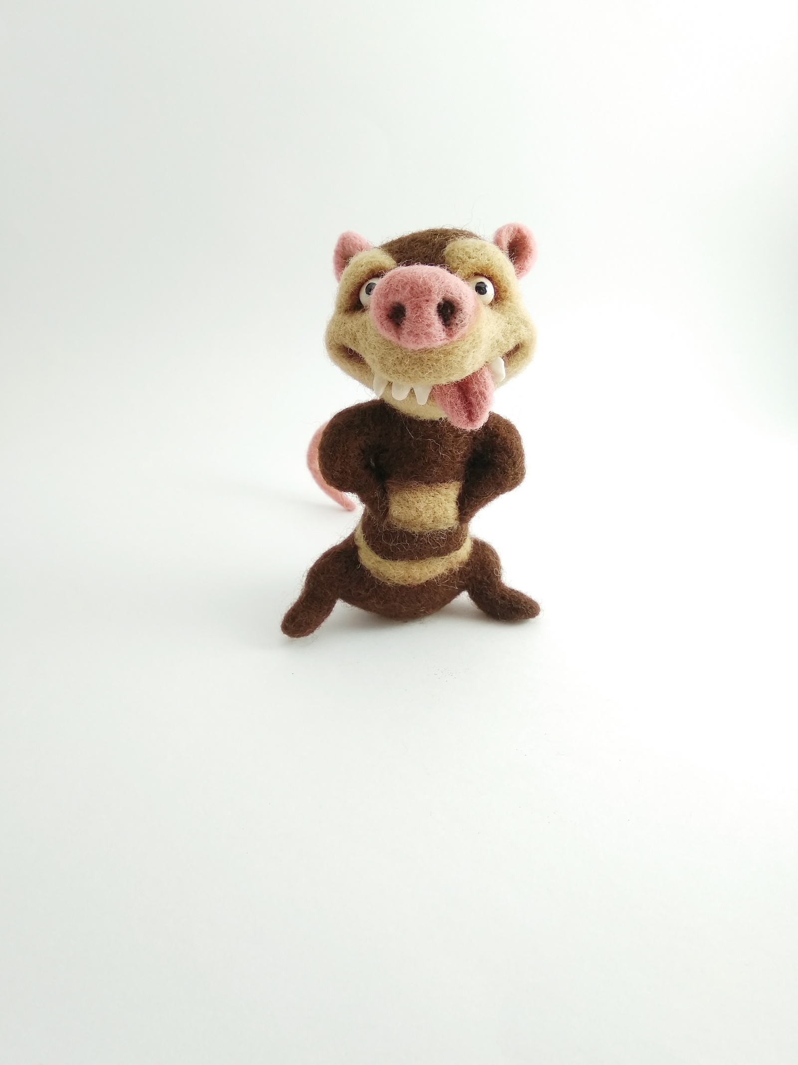 Opossum - My, Needlework without process, Wallow, Toys, Wool, Opossum, Longpost