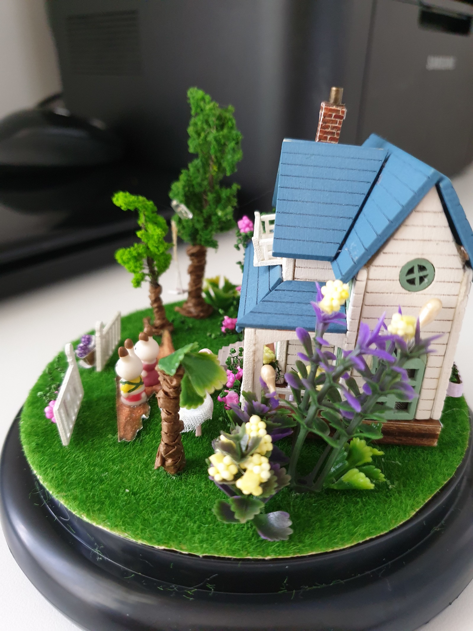 Miniature House with hares - My, Miniature, Ball, Longpost