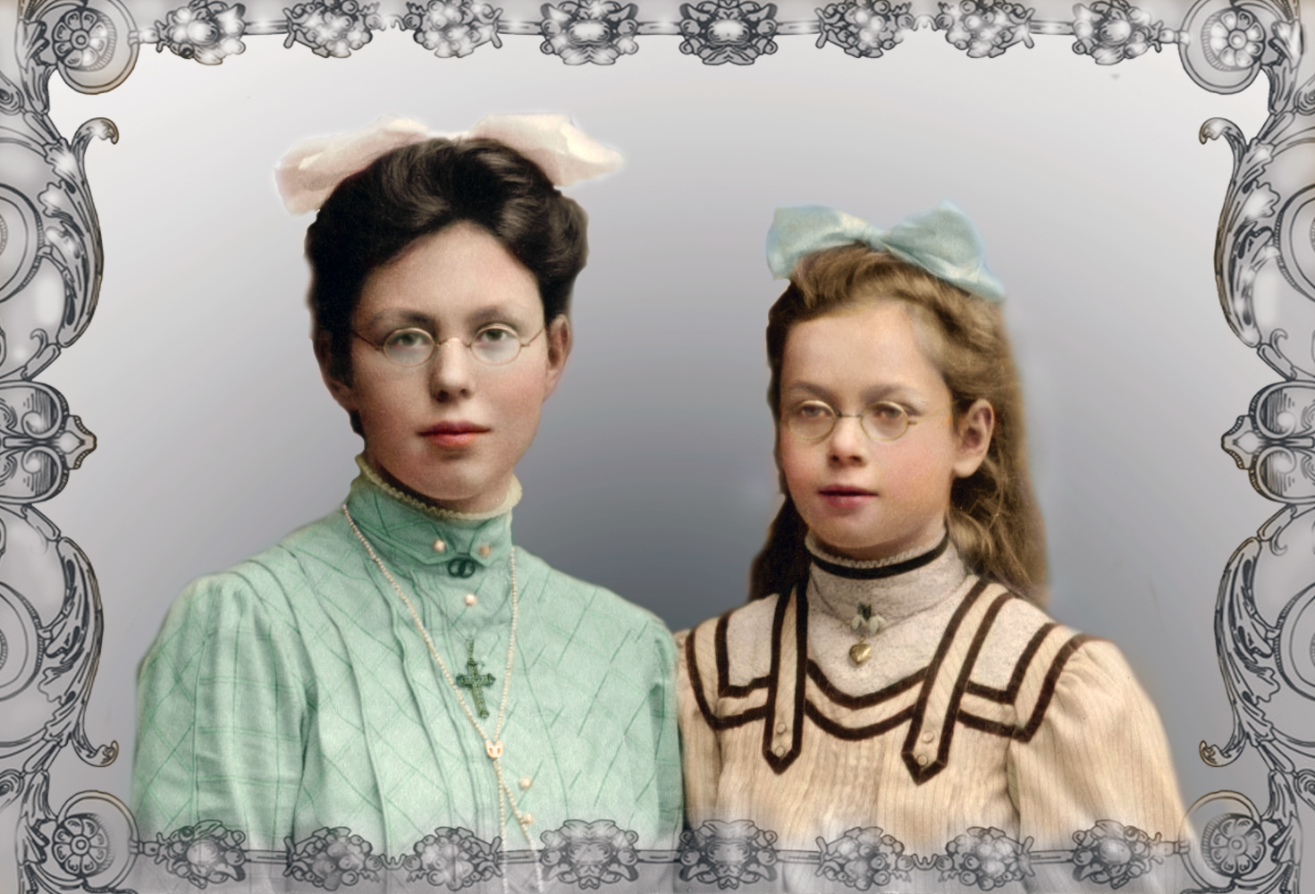 Children from an old photo. - Colorization, Old photo, Photoshop