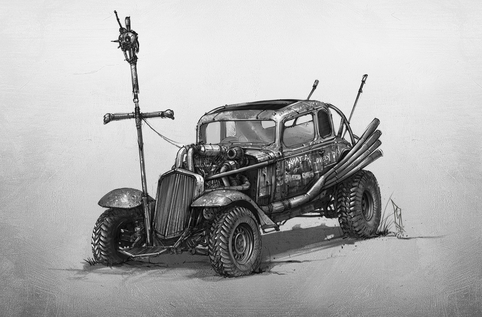 Mad Max: Fury Road. - Art, Fan art, Longpost, Images, Video, Music, Crazy Max, Post apocalypse, , Junkie XL