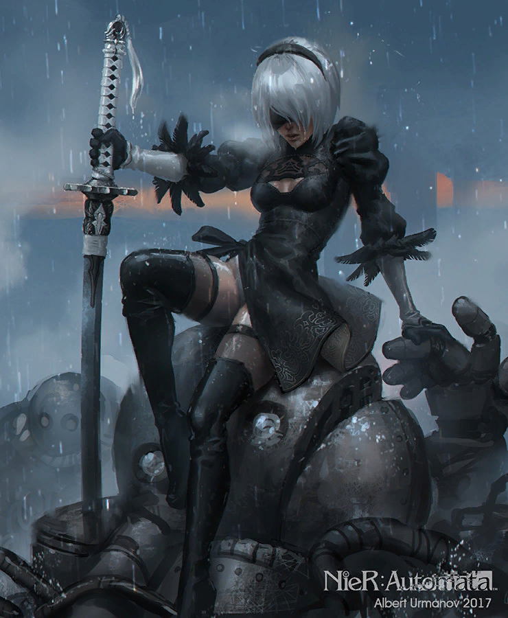 Yorha 2B - NIER Automata, Yorha unit No 2 type B, Арт, Игры, Albert urmanov