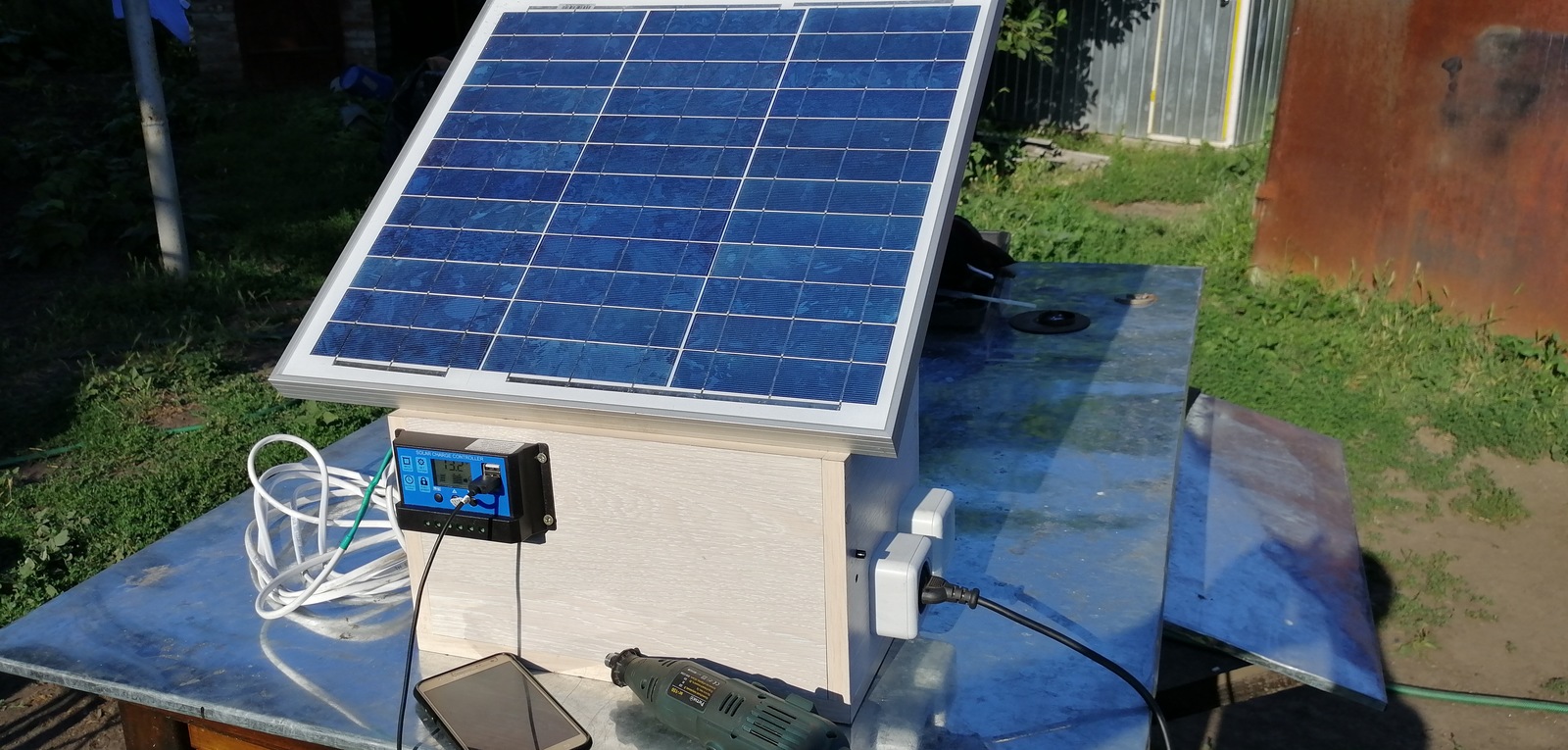 Mini solar power station for 220v - My, Solar energy, Solar battery, Solar Power Plant, Video, Longpost