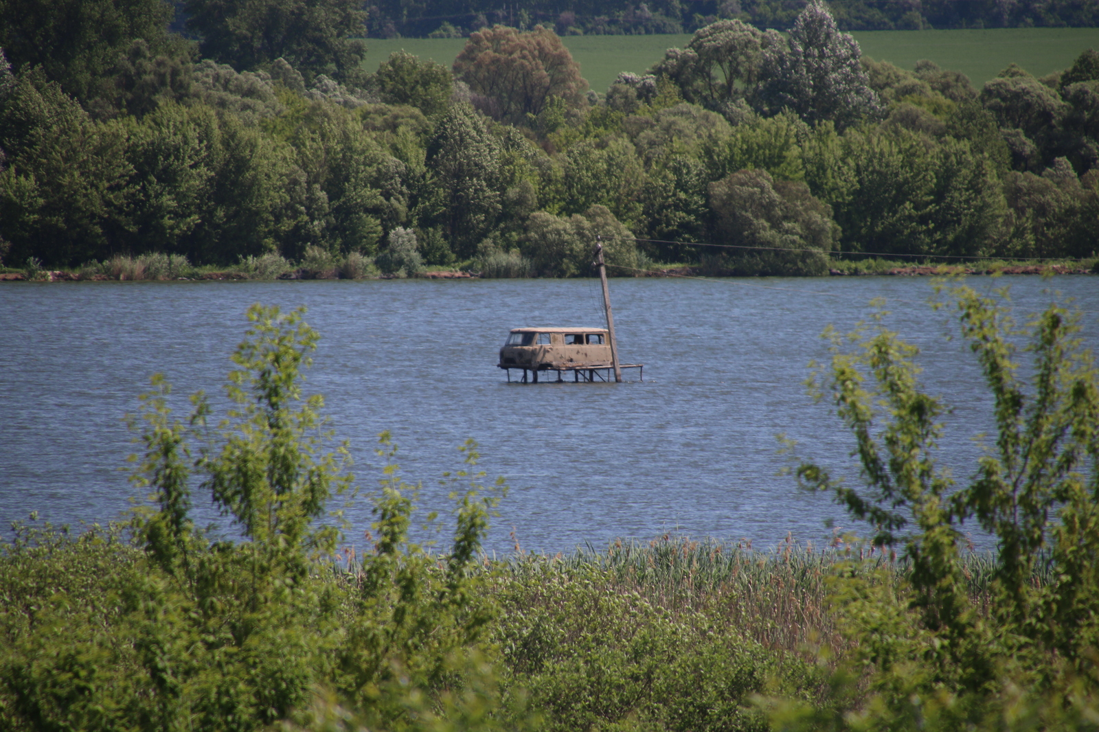 UAZ in the middle of a pond - My, UAZ, Interesting, Find, Longpost