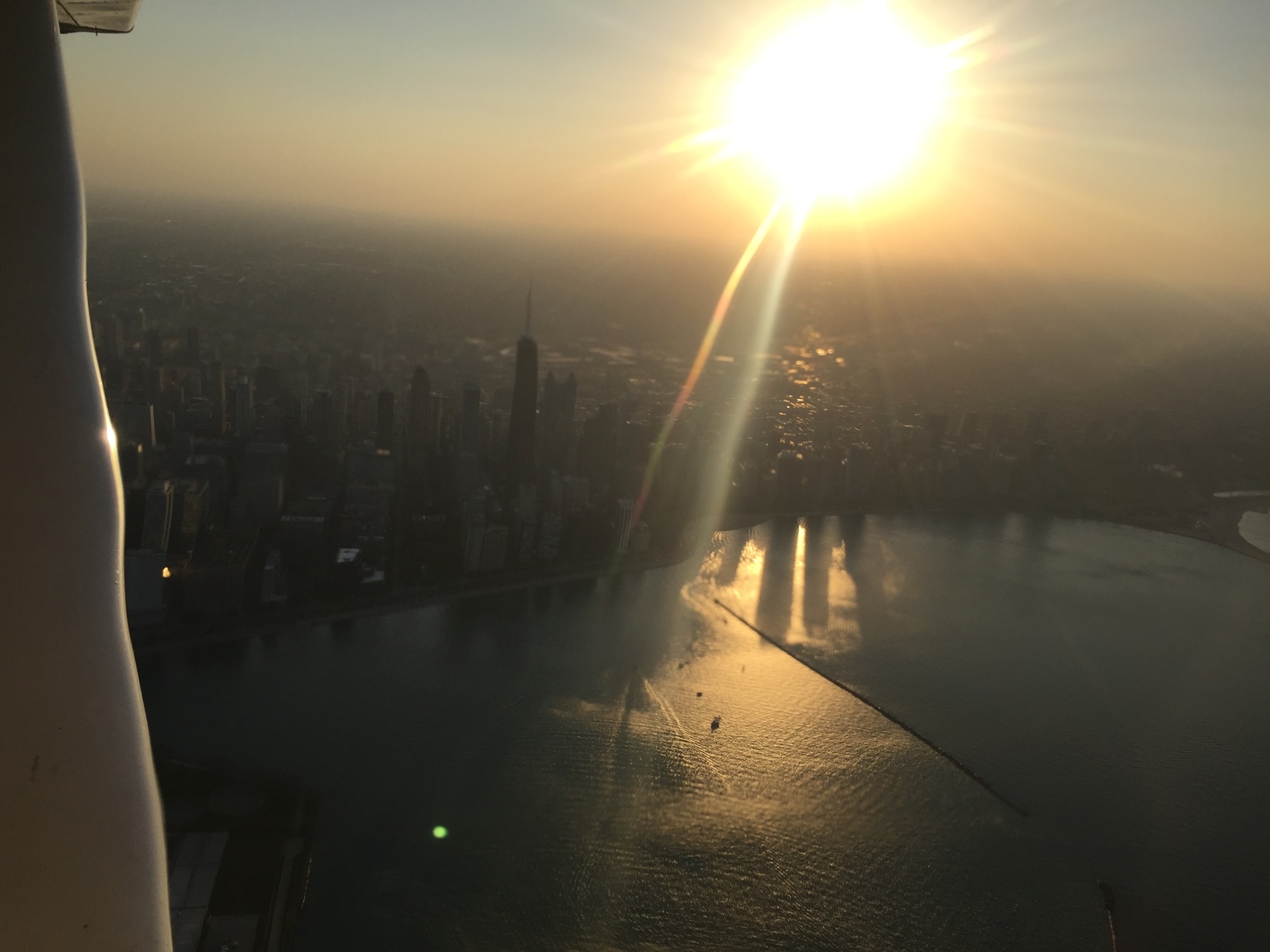 Chicago from a bird's eye view - My, Cessna 172, Ppl, Панорама, , Chicago, Flight, Chicago, Longpost, Small aircraft