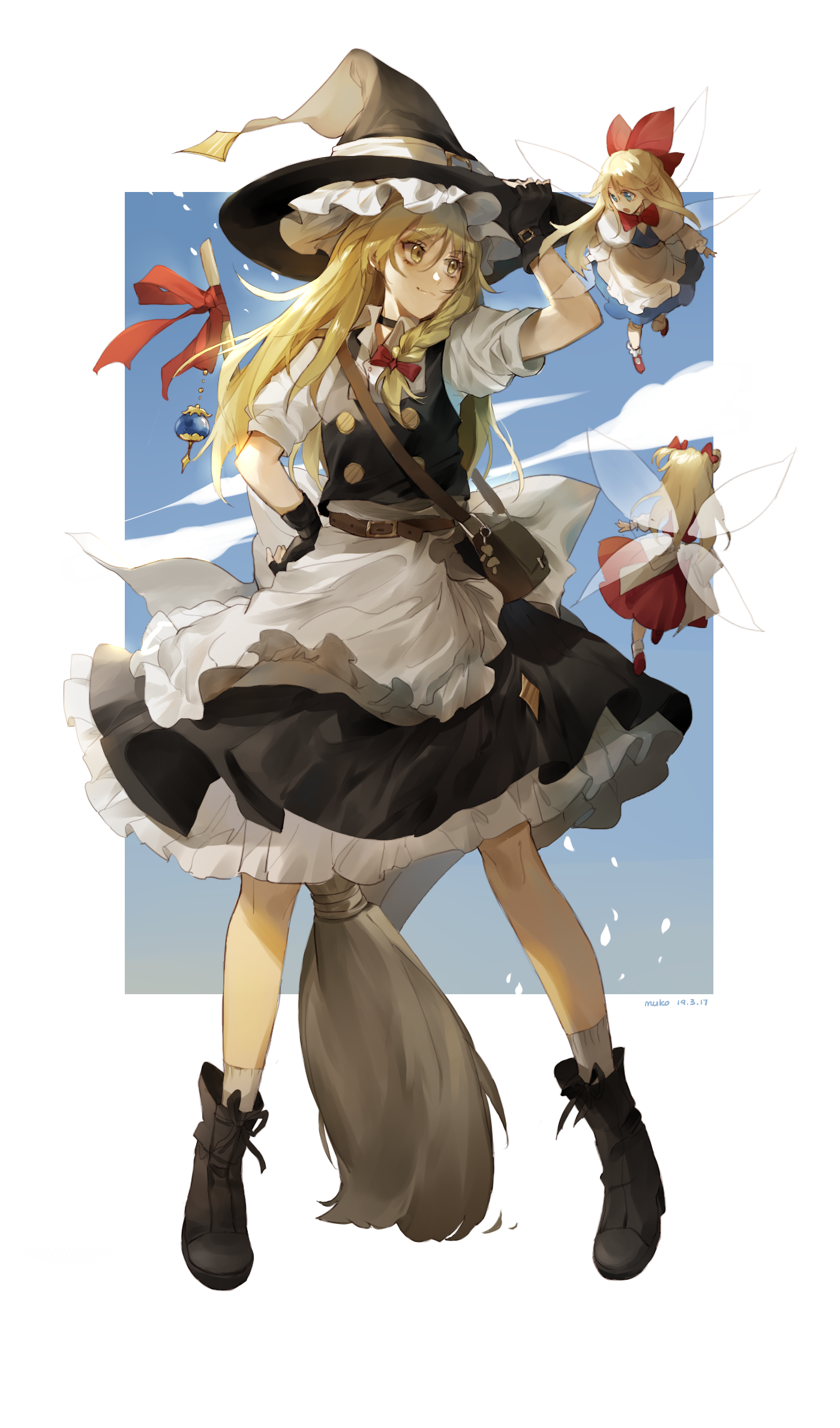 Kirisame Marisa - Аниме, Anime Art, Touhou, Kirisame Marisa, Meng Ziya