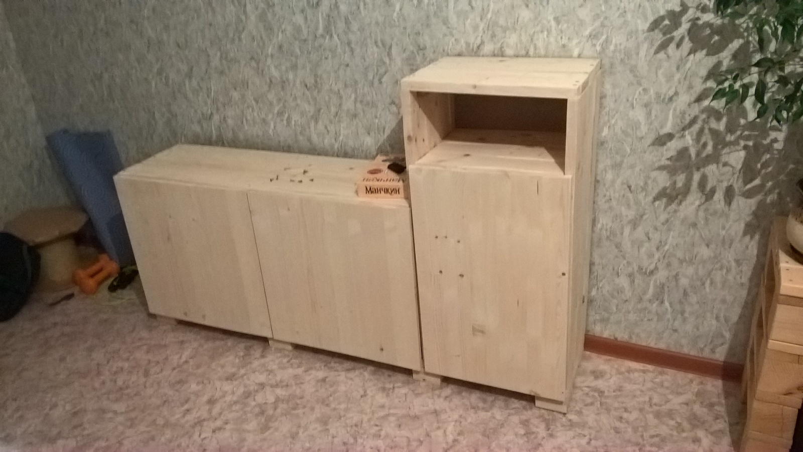 Shoe cabinet - bench - My, Woodworking, Hobby, Closet, Longpost