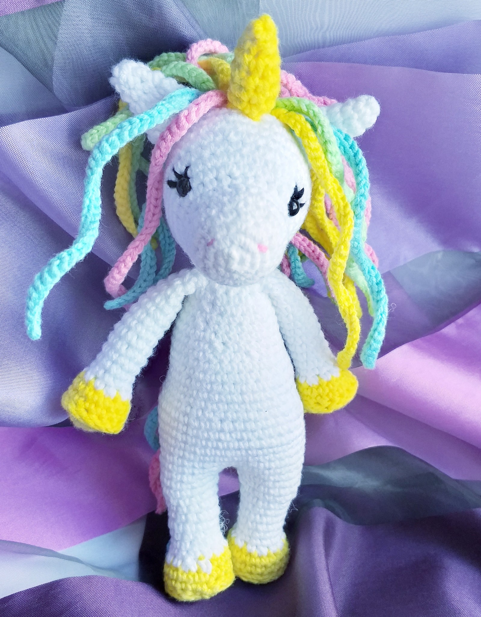 Crochet unicorn - My, Unicorn, Knitting, Needlework without process, Knitted toys, Longpost