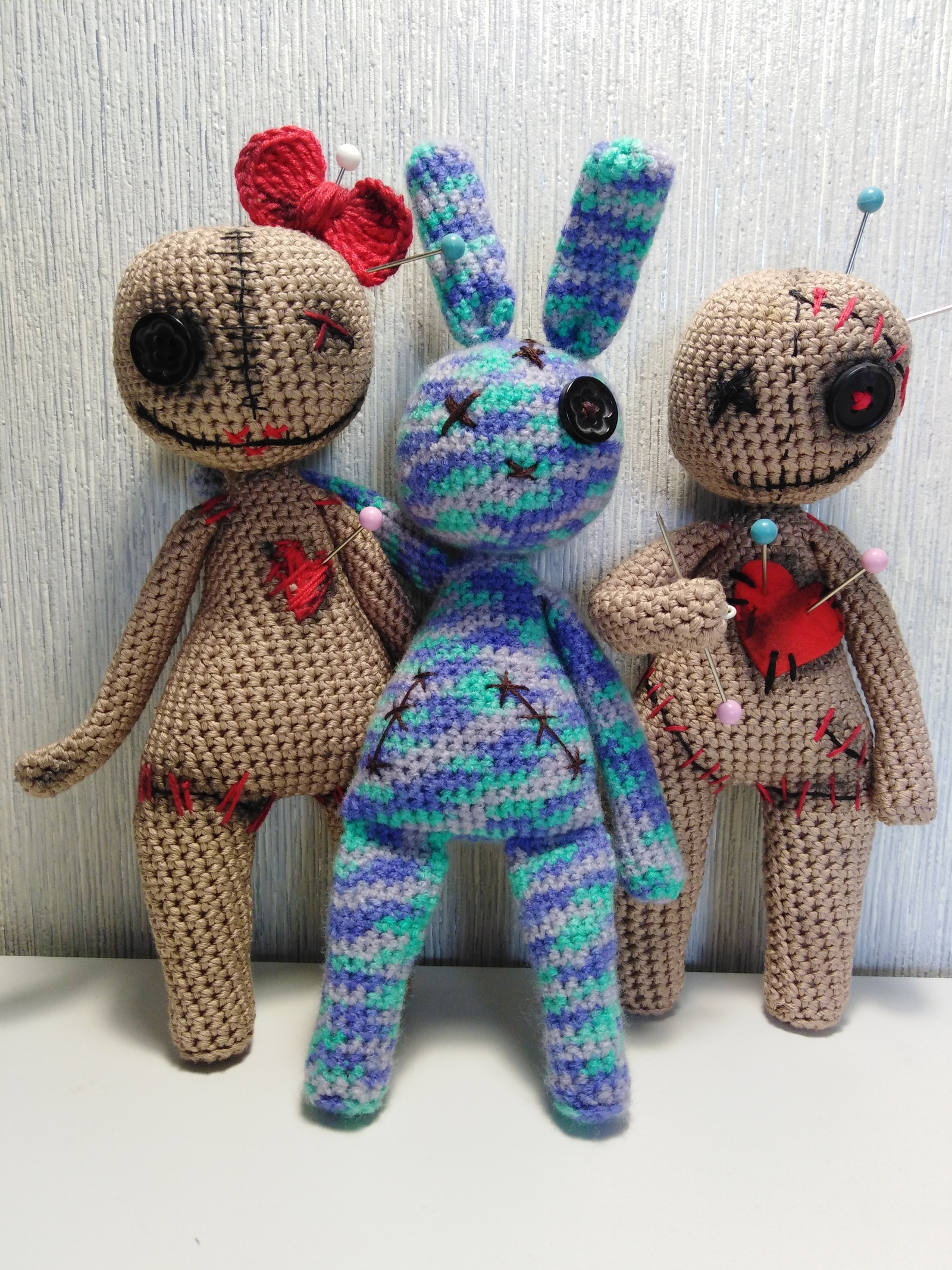 My creepy family - My, Knitted toys, Needlework without process, Longpost, A voodoo doll