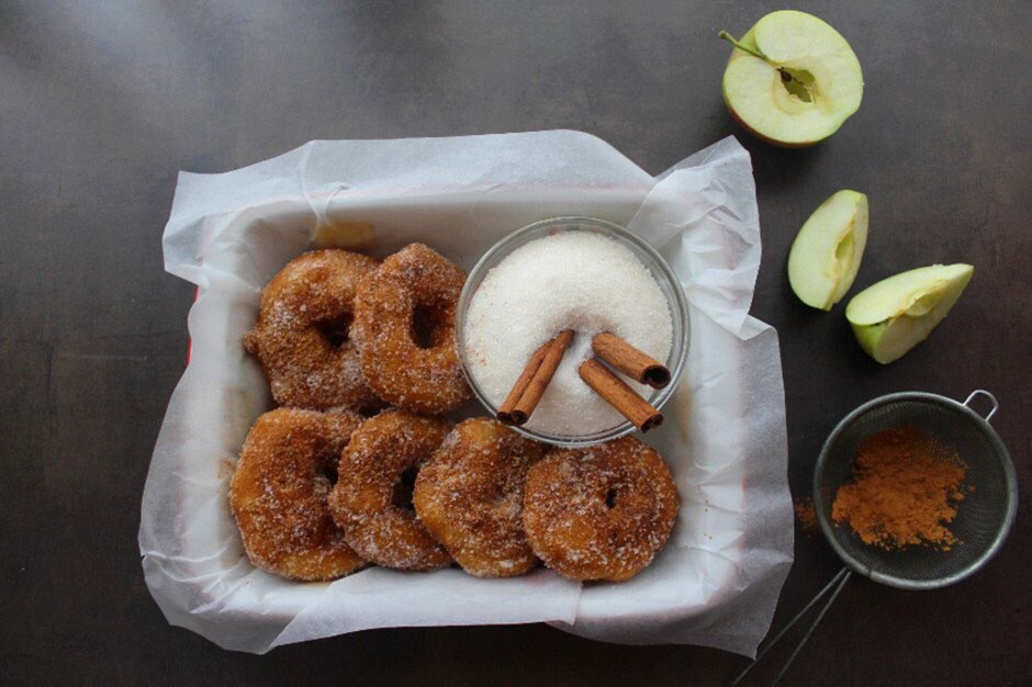 Fried apple rings. - My, Food, Cooking, Recipe