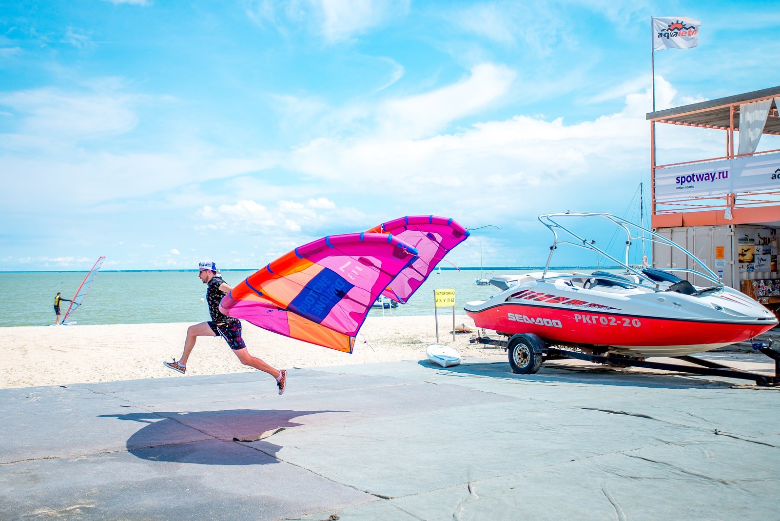 flying people - My, Kitesurfing, Kite, Kiteboarding, Sea, Summer, Azov sea