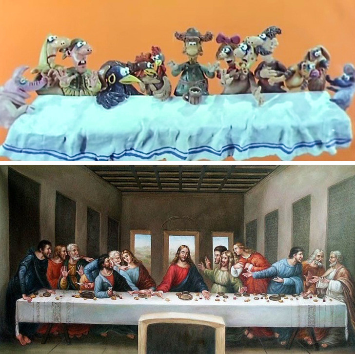 Last year's snow fell. - Leonardo da Vinci, Cartoons, Пасхалка, The last supper, Last year's snow fell