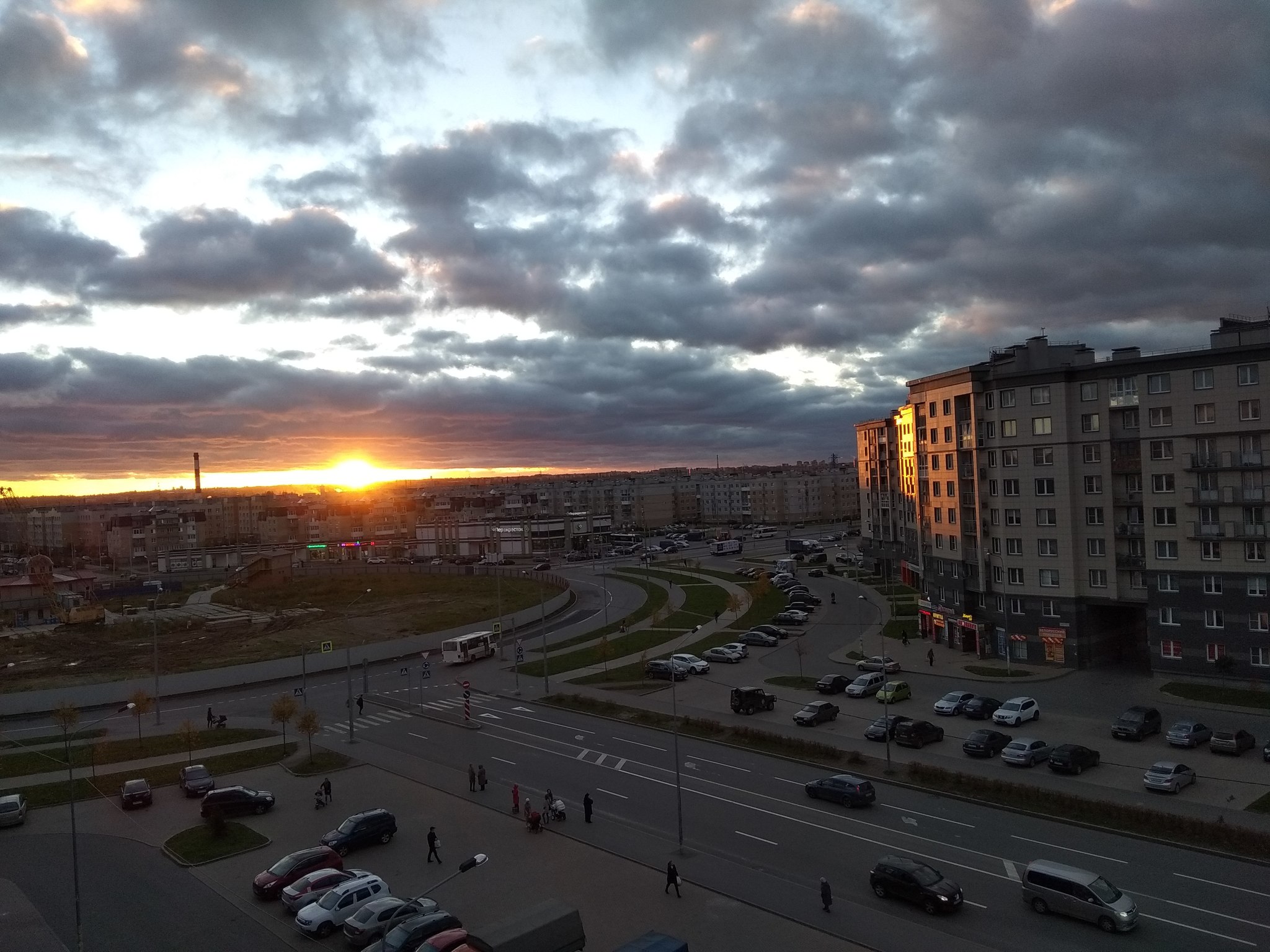 А из нашего окна... - Моё, Фотография, Вид из окна, Фото на тапок, Закат, Длиннопост