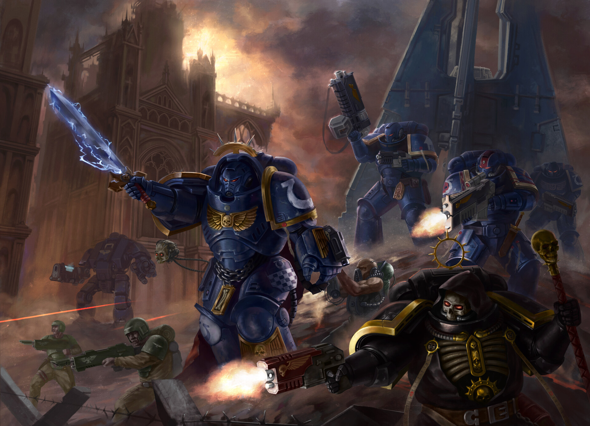 Into the flames of battle! To the anvil of war! - Warhammer 40k, Wh Art, Art, Longpost