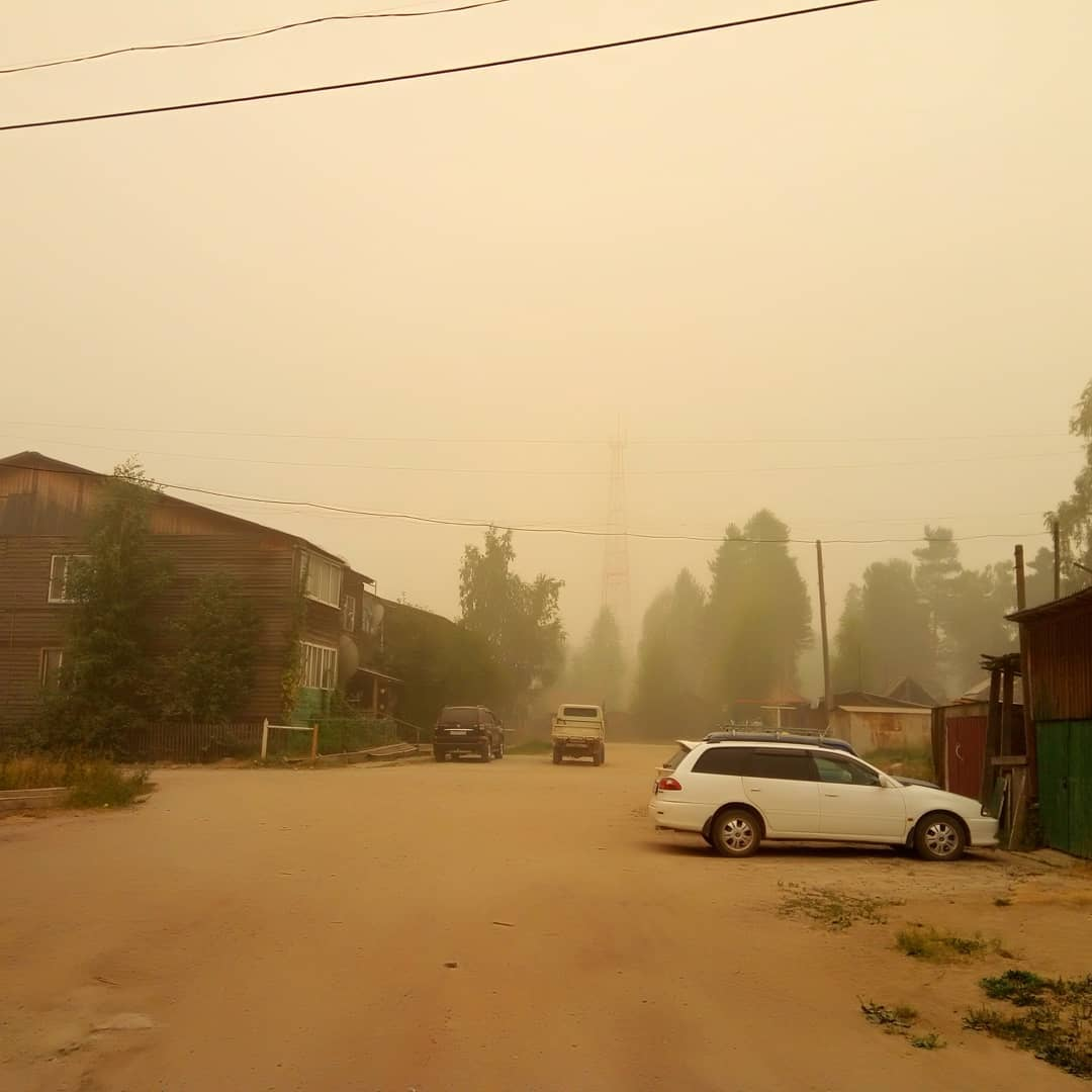 Haze and smoke from forest fires in the Yakut cities and villages, July 24-26, 2019. - The photo, Yakutia, Russia, Fire, Longpost, Forest fires