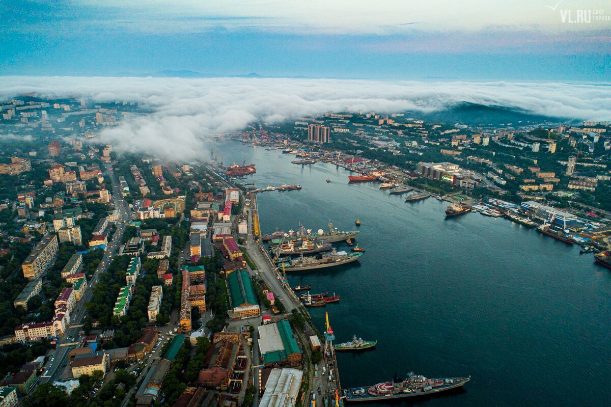 Vladivostok from above - Vladivostok, Fog, Longpost, The photo, Панорама