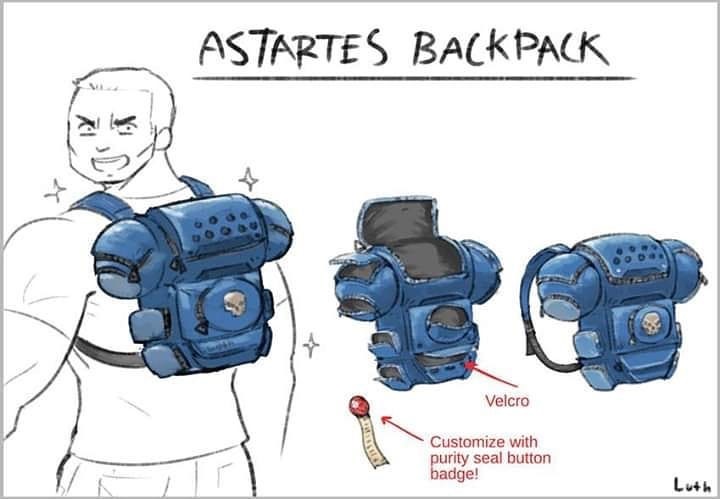 Astartes Backpack - Warhammer 40k, Wh humor, Adeptus Astartes, Bolter to kokoro