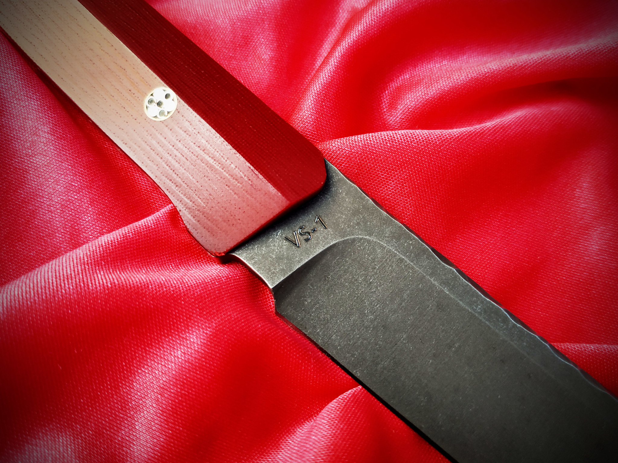 Knife «Red Dragon» - My, Handmade, EDC, Knife, Fixed, Tanto, Sheath, Longpost, Needlework without process