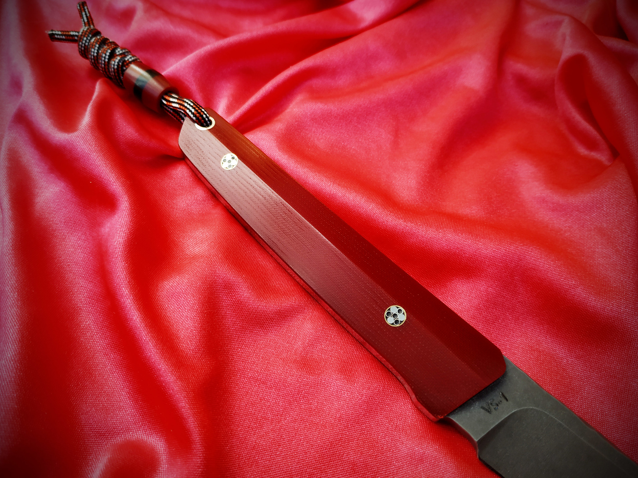 Knife «Red Dragon» - My, Handmade, EDC, Knife, Fixed, Tanto, Sheath, Longpost, Needlework without process