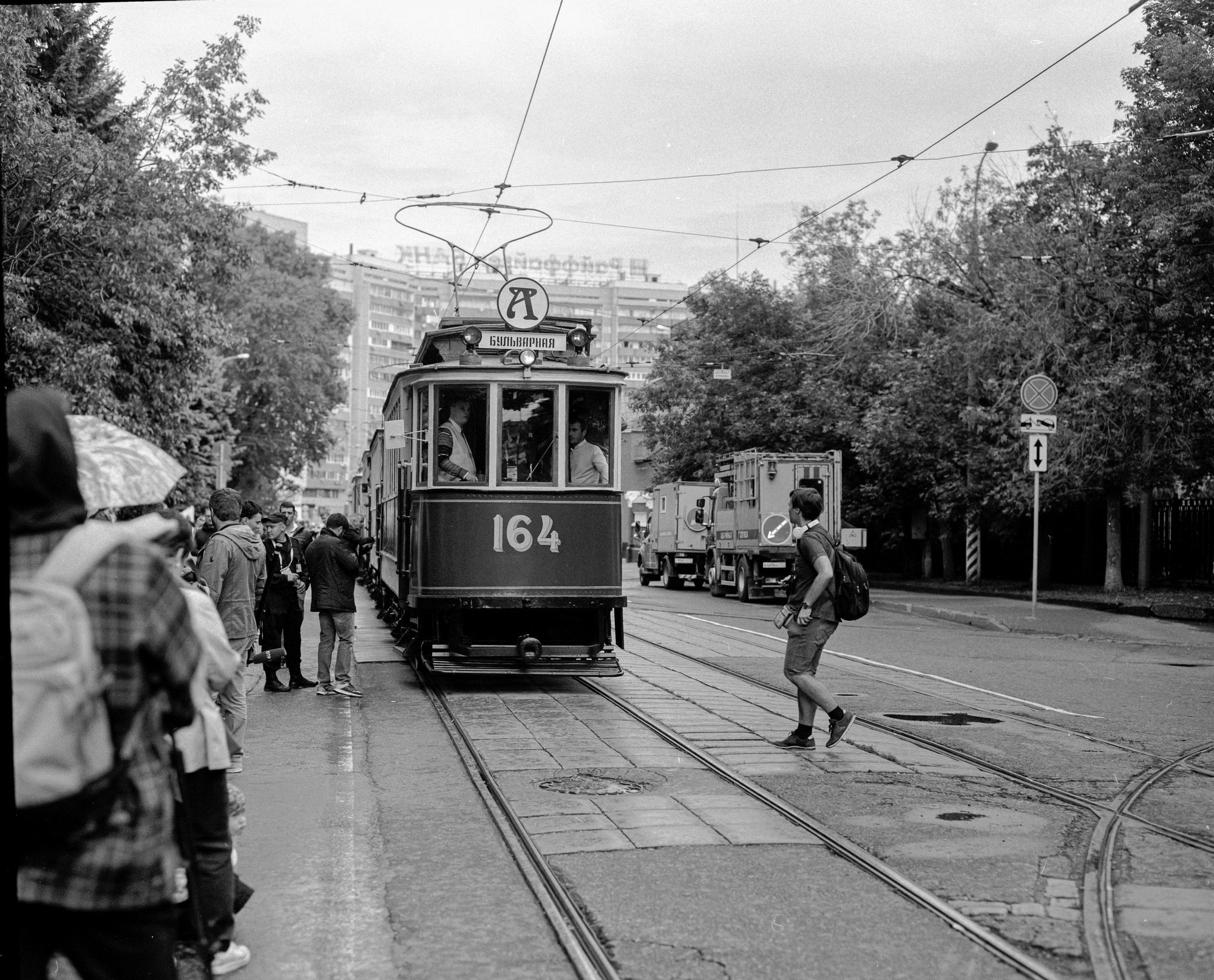 Second parade of trams - My, The photo, Pentax 67, Black and white photo, Medium format, Longpost