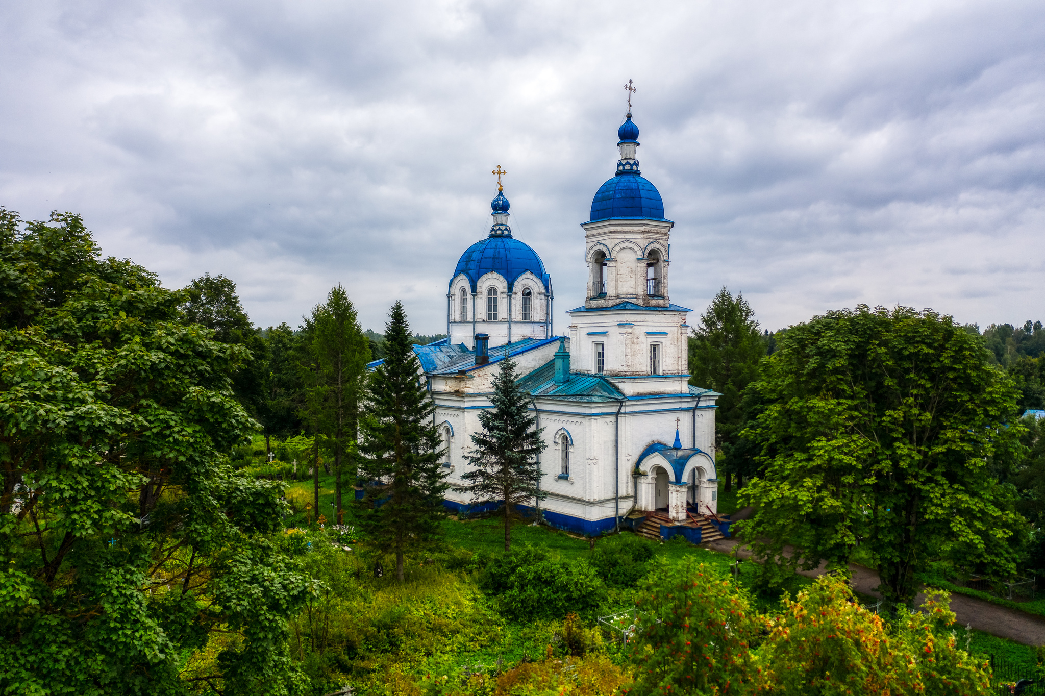 Крестовоздвиженская церковь - Моё, Церковь, Аэросъемка