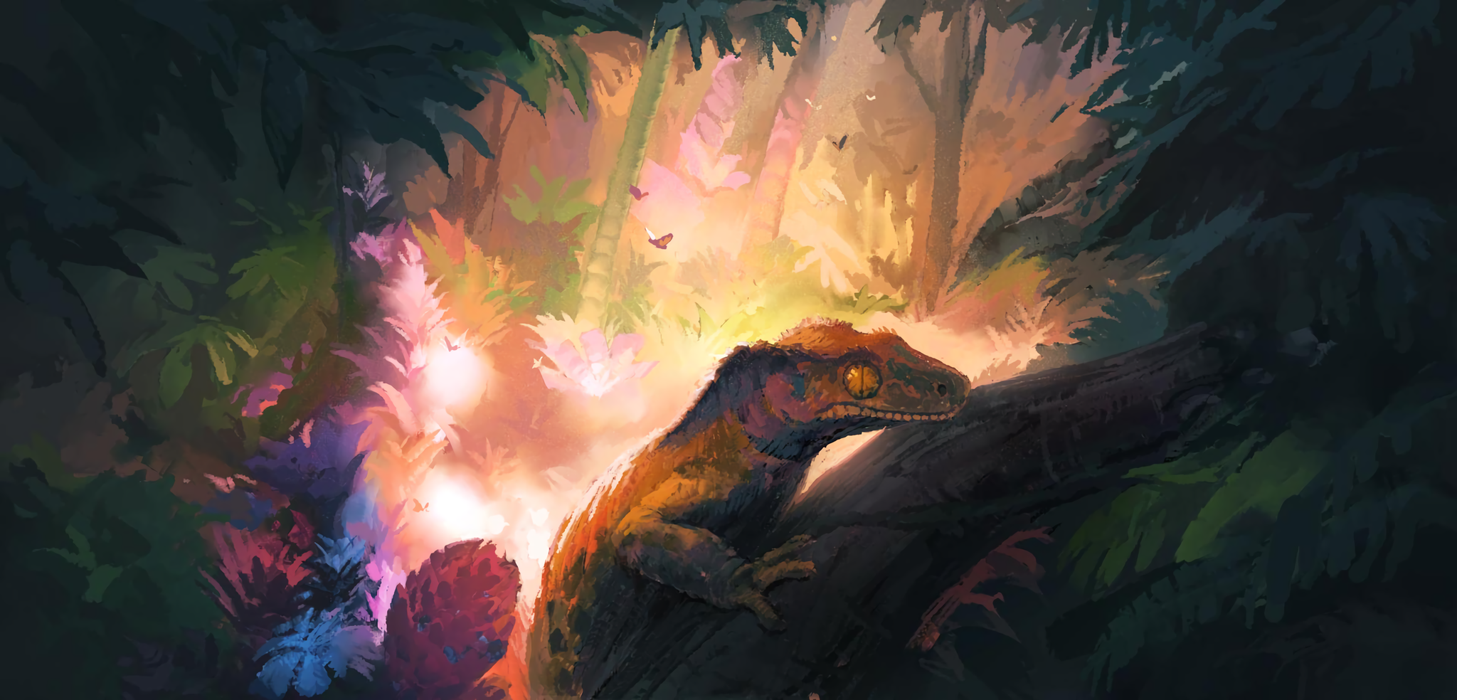 Jungle - Hunternif, Lizard, Jungle, Forest, Digital drawing, Art