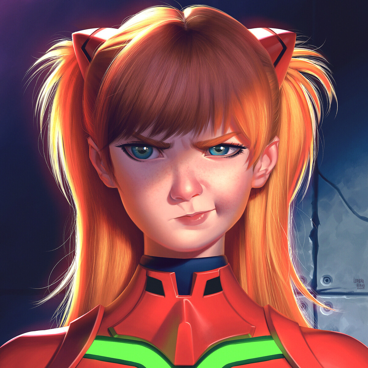 Asuka - Art, Drawing, Asuka langley, Evangelion, Anime, Leandrofranci