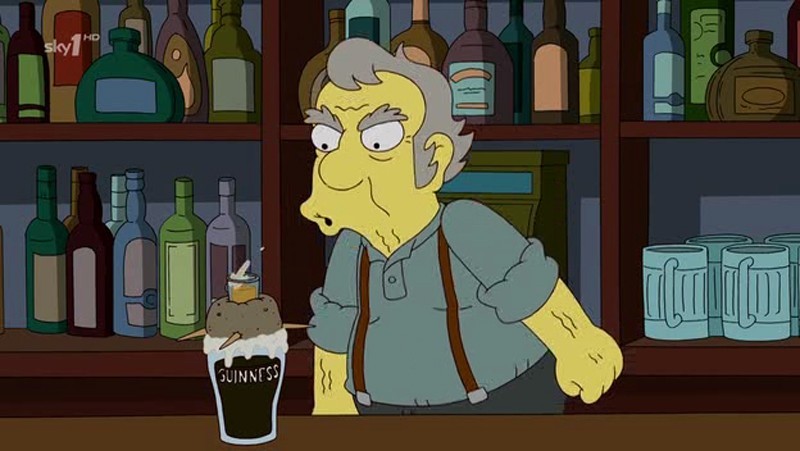 Simpsons for every day [August 2] - The Simpsons, Beer, , GIF, Longpost, International Beer Day, Peter Griffin, Mo Sizlak, , Homer Simpson, , Bart Simpson, Barney Gumble, Bar u Mo, Beer mug, Duff beer