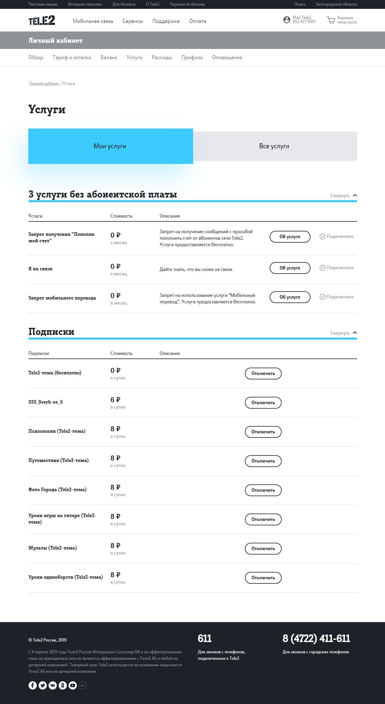 Tele2 and its subscriptions. - My, Tele 2, cellular, Longpost