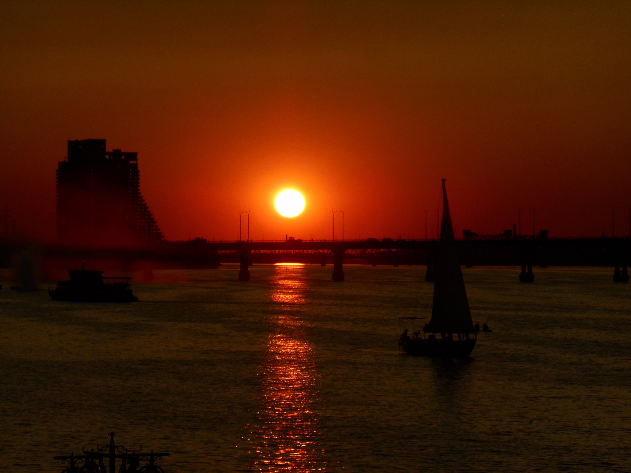 Dnieper - My, Sunset, River, Town, Longpost, Beginning photographer, No filters