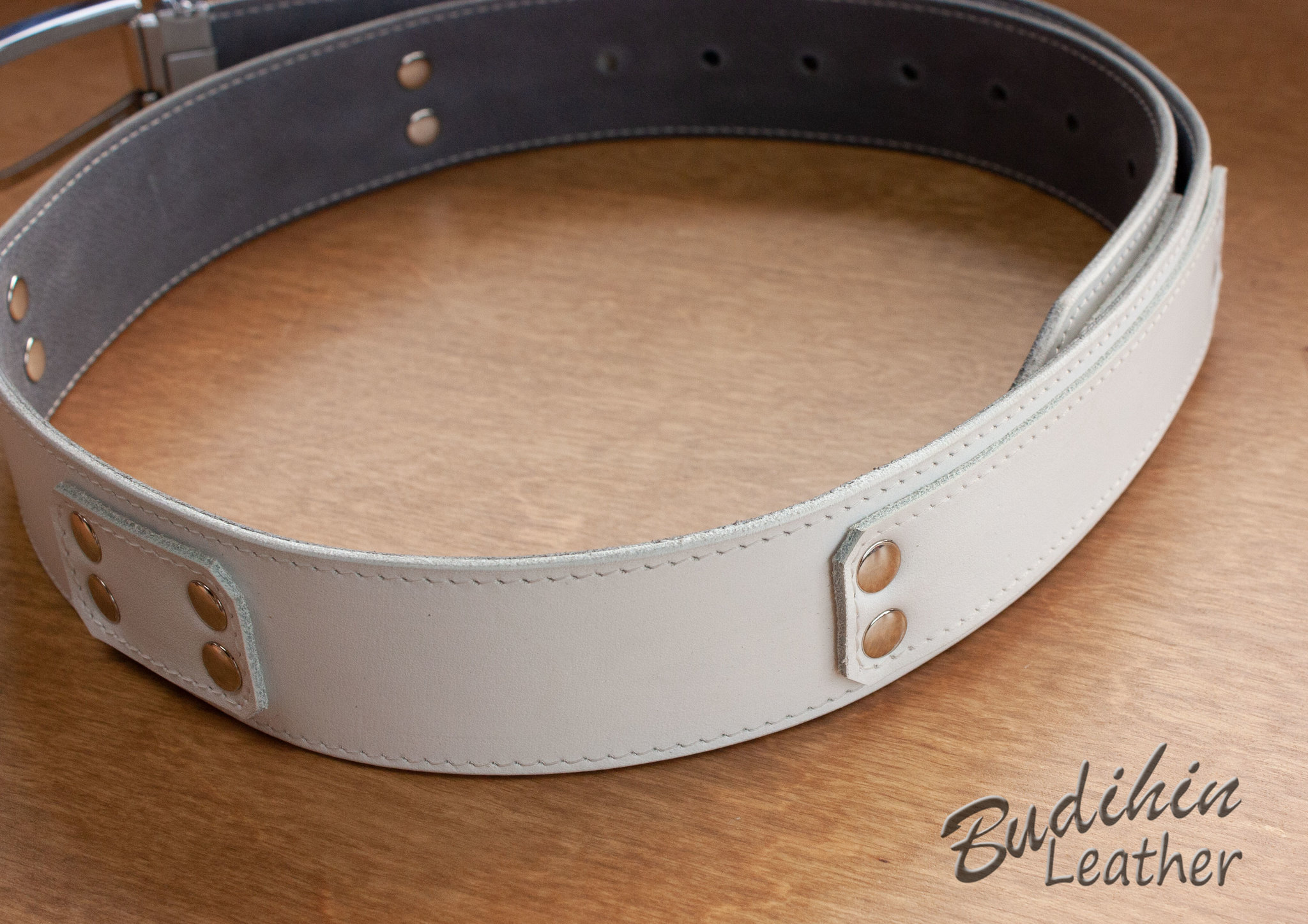 white belt - My, Leather, Handmade, With your own hands, Belt, Leather belt, Needlework without process, Longpost