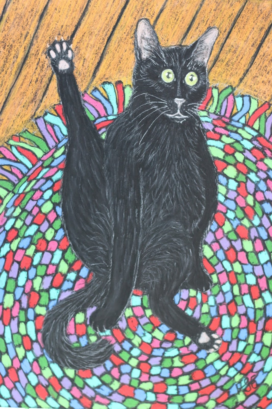 Hop! - cat, Catomafia, Painting, Longpost