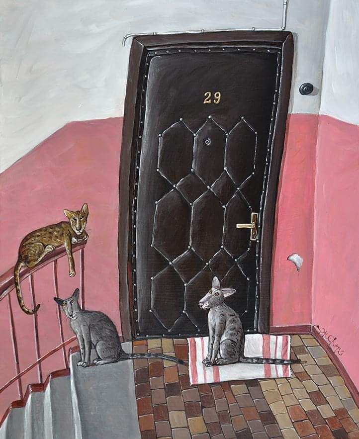 cat house - Art, Drawing, , Angela Jerich, cat, Longpost