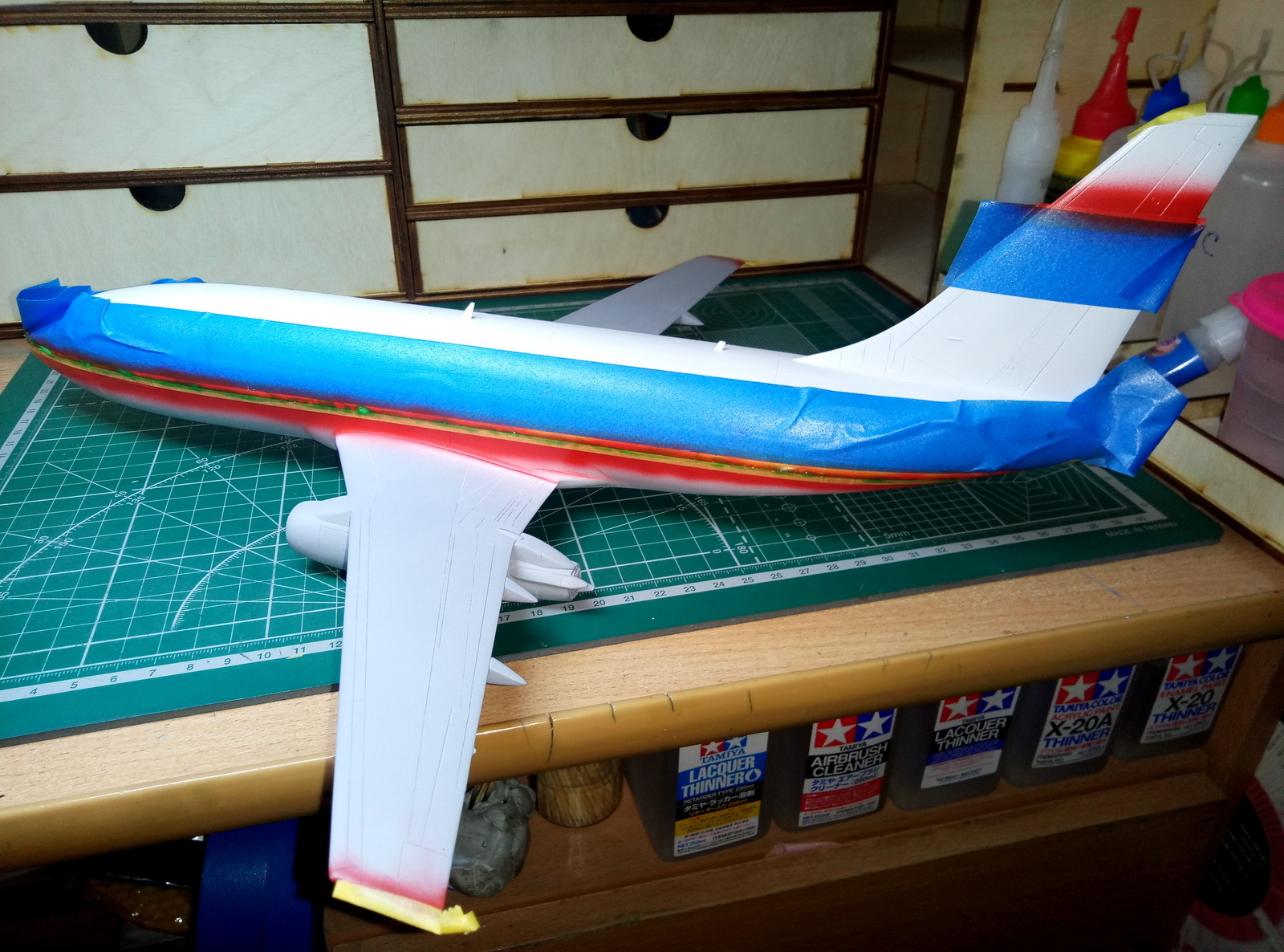 Boeing 737-200 plastic model in 1/72 scale from BPK - My, Boeing-737, Models, Airplane, Longpost, Needlework with process, Boeing 737