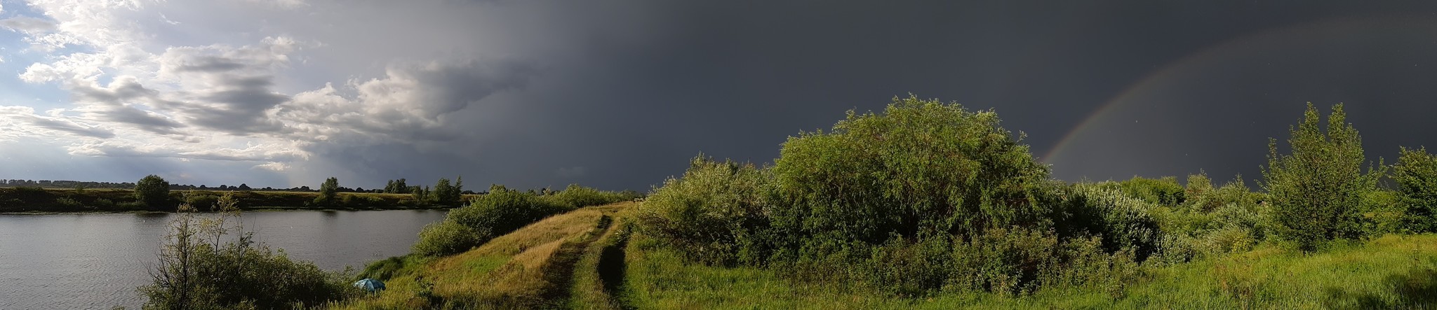 After a thunderstorm - My, Thunderstorm, Summer, Rainbow, Nature