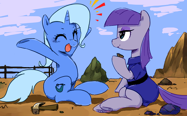 I wonder why they are so happy? - My little pony, Trixie, Maud pie, Boulder, 30clock