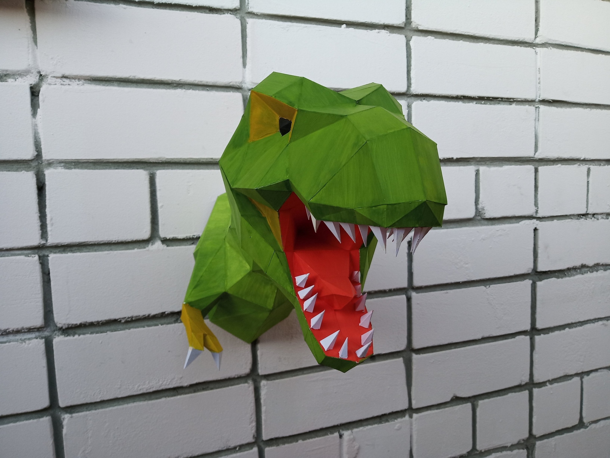 Tirex papercraft - My, Tyrannosaurus, Papercraft, With your own hands, Needlework, Longpost