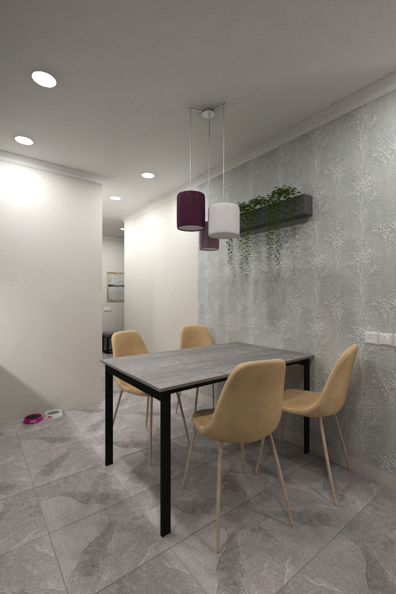 Design of a one-room apartment 44.3 m2 - My, Interior Design, Designer, Longpost, cat, Material