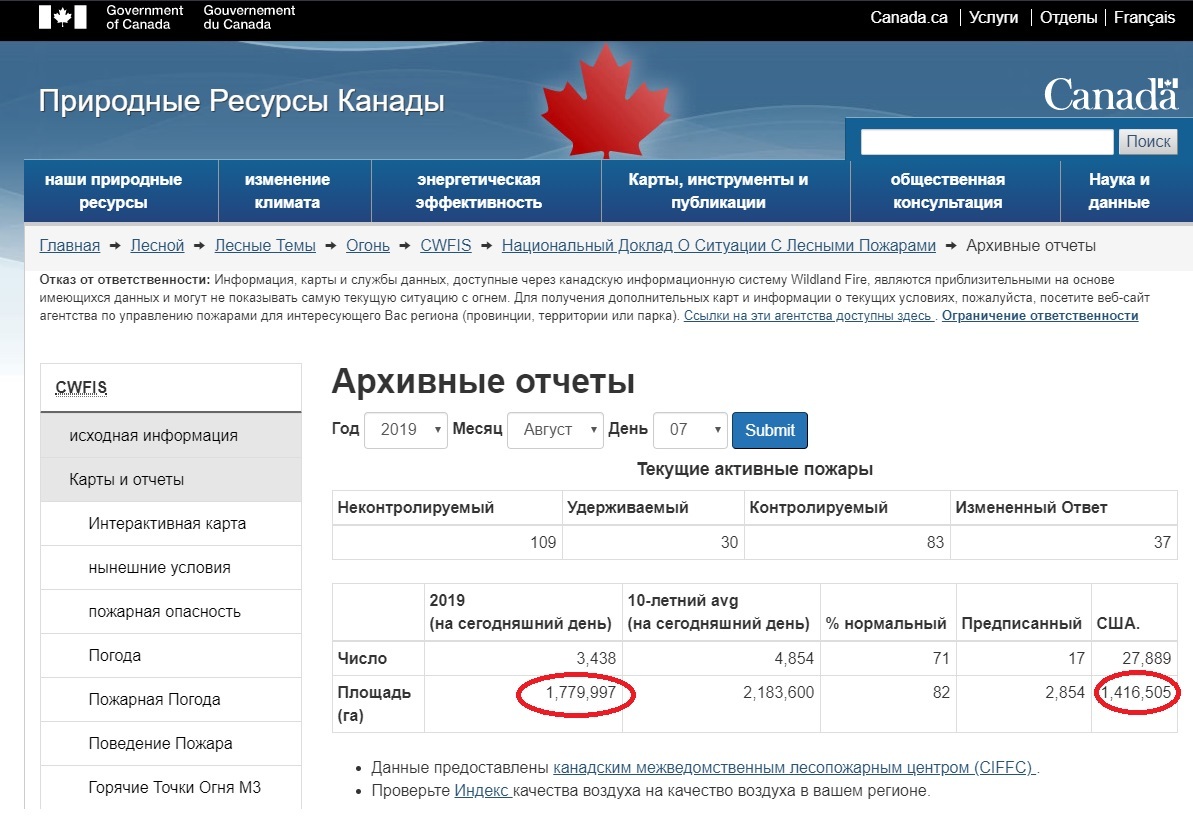 3.2 миллиона гектар: столько лесов сгорело в США и Канаде в этом году - Пожар, Лесные пожары, Канада, США, Статистика, Природа, Катаклизм